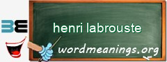 WordMeaning blackboard for henri labrouste